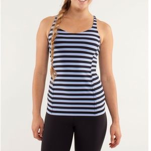 Lululemon Free to Be Striped Tank Top Blue Black